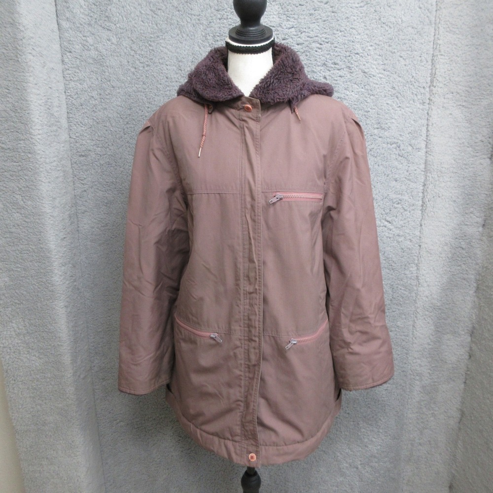 Vintage London Fog Parka Coat Women 16 Mauve Outdoor Winter Utility Gorpcore